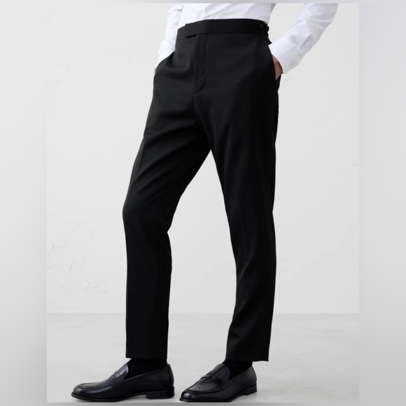 NWT Banana Republic Tailored Fit Tuxedo Black Suit Trouser Size 34 x 30